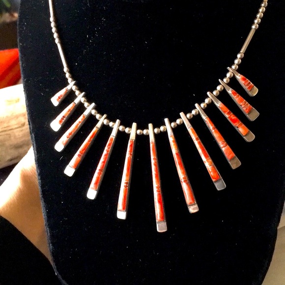 Vintage Native American Spiny Oyster Necklace Reversible - Picture 10 of 10